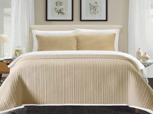 Κουβέρτα Προβατάκι Μονή 160x220cm Μπεζ