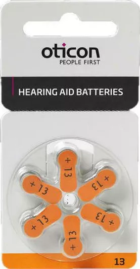 Oticon Μπαταρίες Ακουστικών Βαρηκοΐας 13 1.45V 6τμχ
