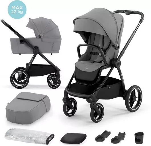 Καρότσι Μωρού Kinderkraft Nea Ρυθμιζόμενο 2 σε 1 Platinium Grey