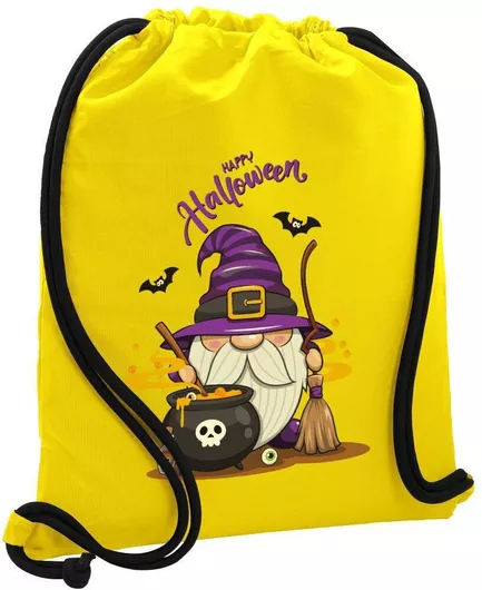 Παιδική Τσάντα Πουγκί Koupakoupa Happy Halloween (χαλοουίν) Κίτρινο