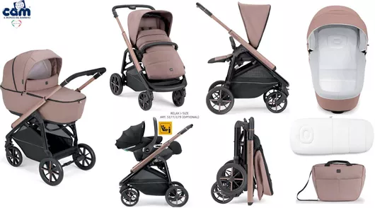 Καρότσι Μωρού Cam Modus Ρυθμιζόμενο 2 σε 1 Kατάλληλο για Nεογέννητο Light Rosa