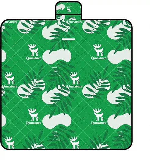 Qunature Waterproof Picnic Mat, 2 x 2 m Outdoor Camping Blanket, Green