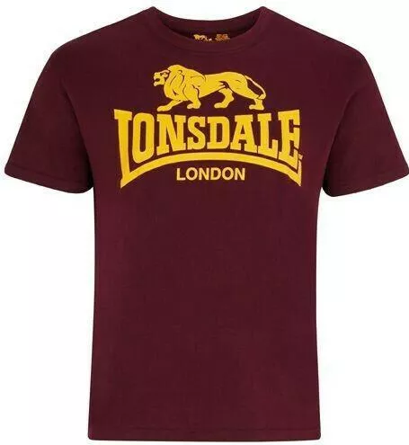 Lonsdale Ανδρικό Μπορντό T-shirt με Λογότυπο