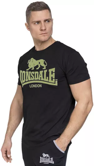 Lonsdale Black and Khaki Crew Neck T-Shirt