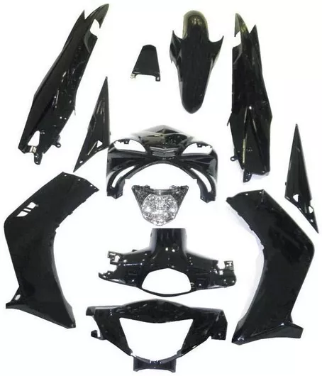 Σετ Πλαστικά Μοτοσυκλέτας Yamaha Crypton-X 135 Μαύρο 12 τεμαχίων