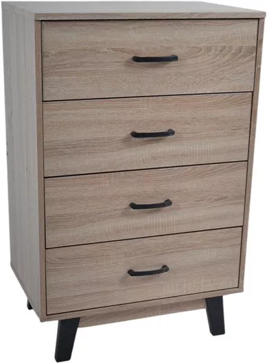 Συρταριέρα Κρεβατοκάμαρας Ξύλινη 60x40x93cm Φυσικό Χρώμα