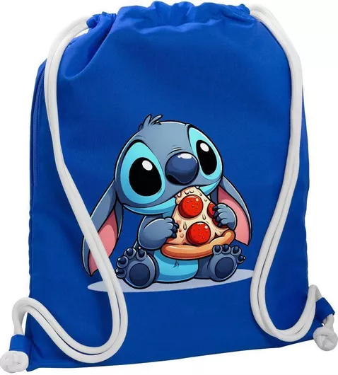 Τσάντα Πλάτης Koupakoupa Stitch Pizza Γυμναστηρίου Μπλε