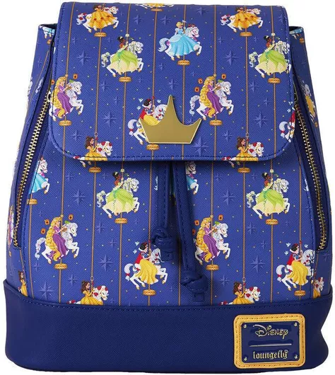 Παιδική Τσάντα Πλάτης Loungefly Disney Princess Carousel Μπλε