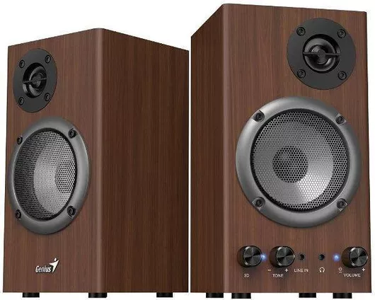 Ηχείο Hi-Fi Genius Sp-hf 500b Σετ 2τμχ Βιβλιοθήκης 16W 2 Δρόμων Καφέ