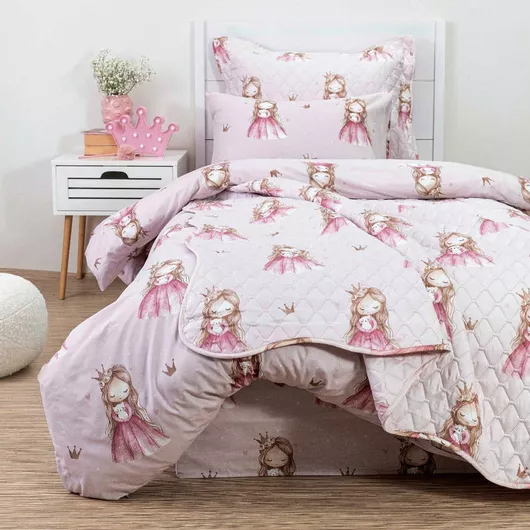 Σετ Σεντόνια Borea Μονά Βαμβακερά Little Queen 160x250cm 3τμχ Ροζ