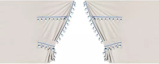 Σετ Κουρτίνες Νταλίκας Lampa Luxury Smart Κρεμ-Μπλε 5 Τεμαχίων L9603.7