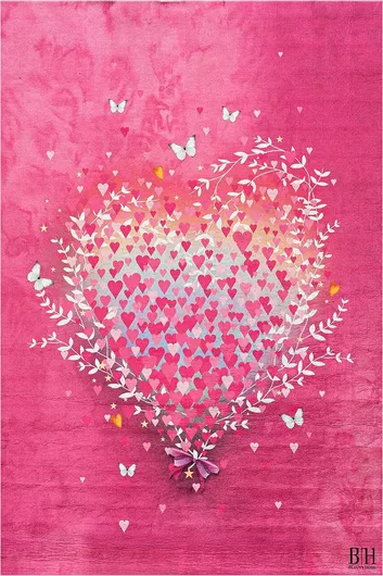 Παιδικό Χαλί Beauty Home Καρδιές 120x180cm Φούξια