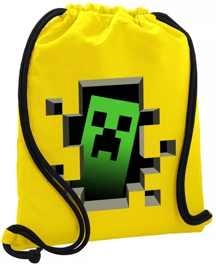 Παιδική Τσάντα Πουγκί Koupakoupa Minecraft Creeper Κίτρινο