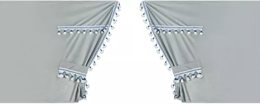 Σετ Κουρτίνες Νταλίκας Lampa Luxury Smart Ασημί Μπλε 5 Τεμαχίων L9603.3