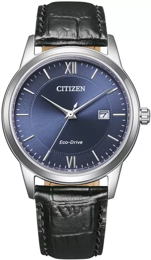 Ανδρικό Ρολόι Citizen Ανδρικό 40mm Eco - Drive με Μαύρο Δερμάτινο Λουράκι
