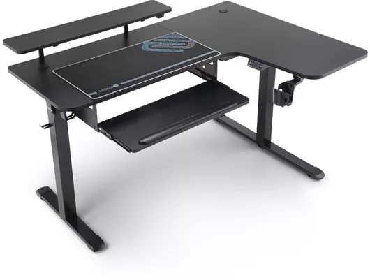 Γραφείο Eureka Ergonomic Erk-l60r-b-pro-v1-eu Μεταλλικά Πόδια Ρυθμιζόμενο Ύψος 155 X 110 X 74 121 Cm Μαύρο 22.01.0138