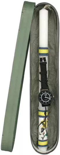 Λαμπάδα Γέραλης Ριγέ, Ρολόϊ Ομάδας, 120, Διαστάσεις: , Ποσότητα: , Χρώμα: Κίτρινο