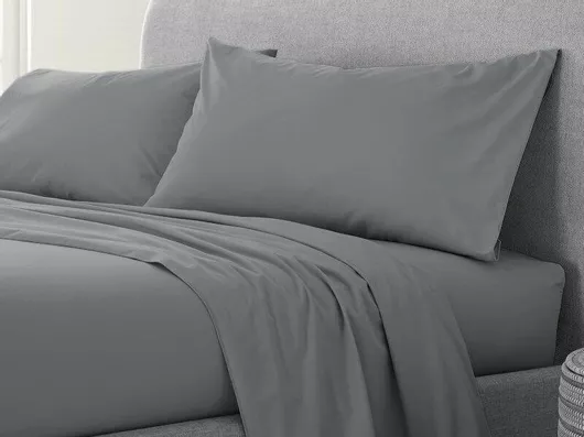 Κατωσέντονο Υπέρδιπλο με Λάστιχο Γκρι 100% Βαμβακερό Reactive Γαρύφαλλο 180x200+30cm