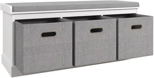 Σκαμπό Σαλονιού Ξύλινο Λευκός 105x35x47cm