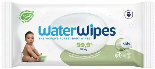 WaterWipes Μωρομάντηλα με 99.9% Νερό, χωρίς Οινόπνευμα & Parabens 60τμχ