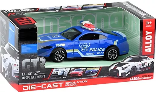 Αστυνομικό Αυτοκίνητο Παιχνίδι 1:36 με Μηχανισμό Pull Back, 11 cm