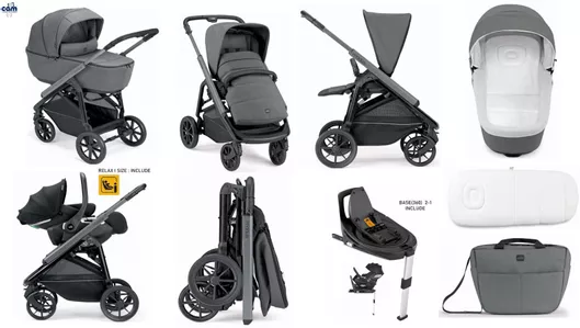 Καρότσι Μωρού Cam Modus Ρυθμιζόμενο 3 σε 1 Kατάλληλο για Nεογέννητο Light Anthracite