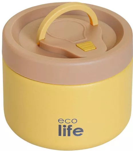 Ecolife Δοχείο Φαγητού Θερμός Inox 650ml Κίτρινο