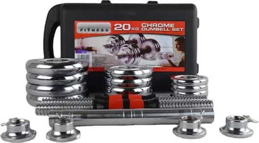 Αλτήρες Σετ MDS με Μπάρα Συνολικού Βάρους 20kg σε Βαλιτσάκι