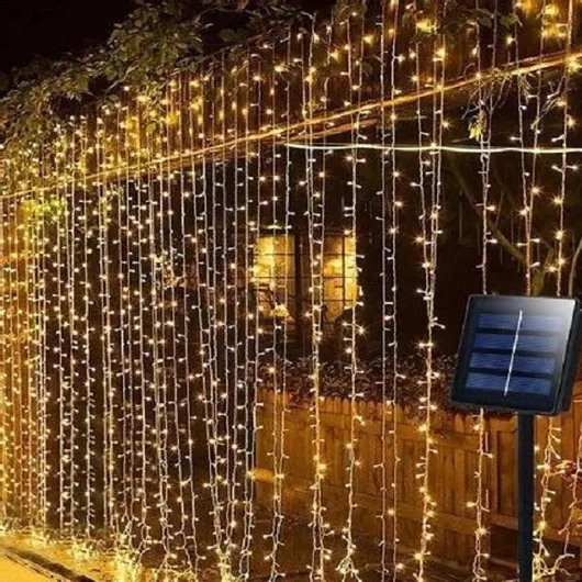 Λαmπάκι 300 LED 3m.x 300εκ Ηλιακά τύπου Κουρτίνα 1τmχ Θερmό Λευκό