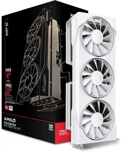 Κάρτα Γραφικών XFX Radeon RX 9070 XT 16GB GDDR6 Swift Gaming Triple Fan White