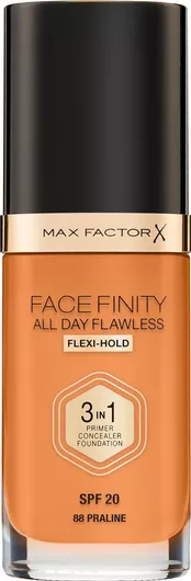 Max Factor Facefinity All Day Flawless 3-in-1 Liquid Make Up SPF20 88 Praline 30ml