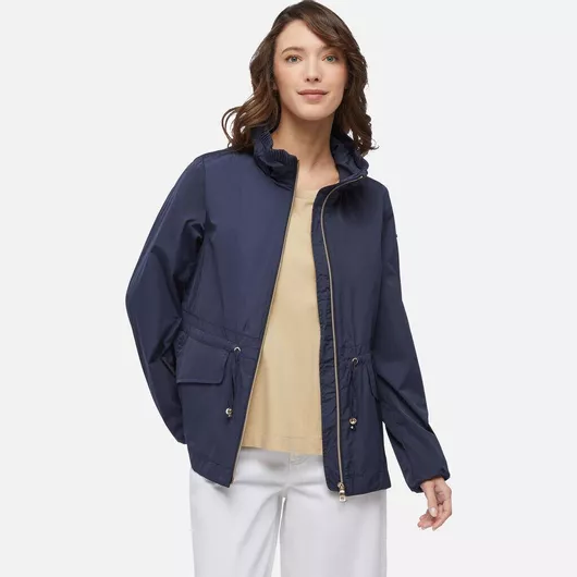 Geox Κοντό Γυναικείο Μπουφάν Navy Blue για Άνοιξη & Φθινόπωρο