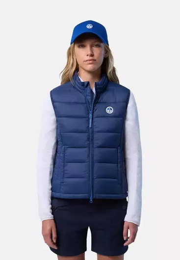 North Sails Γυναικείο Κοντό Αμάνικο Puffer Μπουφάν Μπλέ