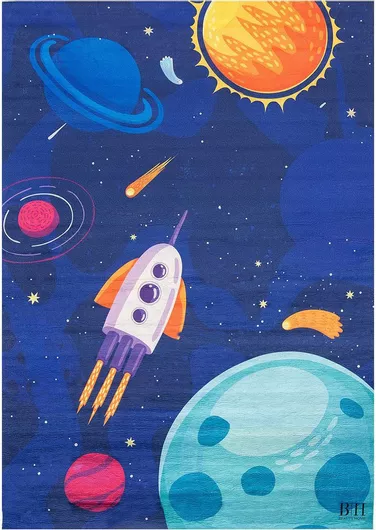 Παιδικό Χαλί Beauty Home Αστέρια 160x230cm Μπλε