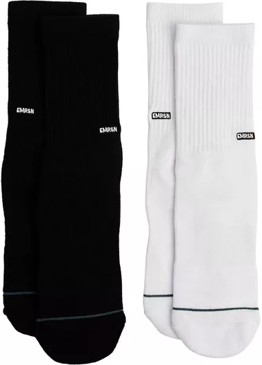 Emerson Basic Crew Καλτσες 2 Pack Μαύρο/Λευκό