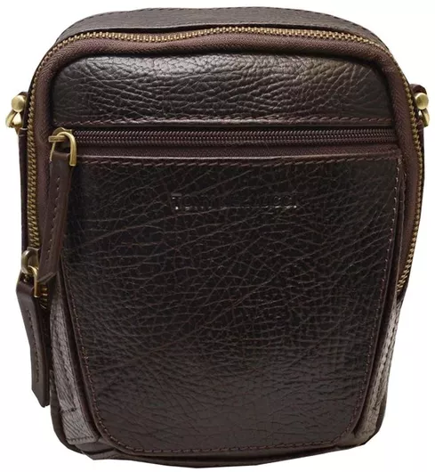 Leather 100 T5098-886 Δερμάτινη Ανδρική Τσάντα Ώμου/Χιαστί Καφέ