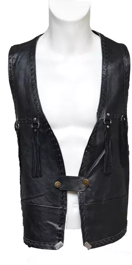 Leather 100 Ανδρικό Γιλέκο Δερμάτινο Μαύρο