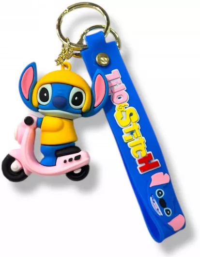 Μπρελόκ Stitch με Ροζ Πατίνι