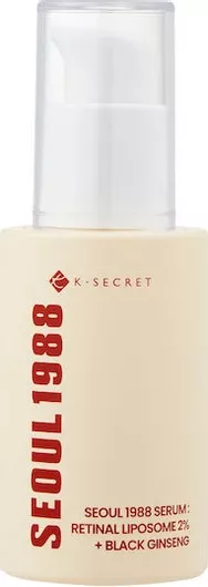 K-Secret Seoul 1988 Retinal Liposome 2% + Black Ginseng Αντιγηραντικό Serum Προσώπου & Ματιών με Bakuchiol & Ρετινάλη για Λάμψη & Αποτοξίνωση 30ml