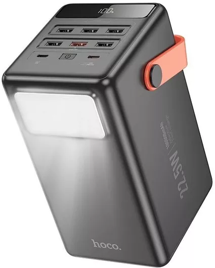 Hoco J142 Power Bank 100000mAh 22.5W με 6 Θύρες USB-A & 2 Θύρες USB-C Power Delivery Μαύρο