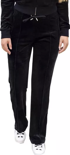 Juicy Couture Diamante Tina Βελουτέ Μαύρο Παντελόνι Φόρμας