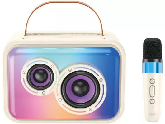 Σύστημα Karaoke XO με Ασύρματo Μικρόφωνo Glossy CoolΛευκό Χρώμα