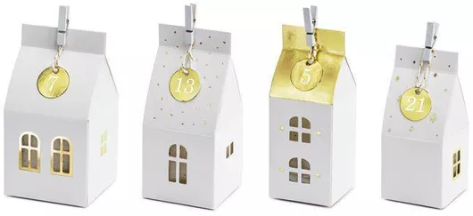 Advent Calendar Χριστουγέννων με 24 Χάρτινα Σπιτάκια Αντίστροφης Μέτρησης