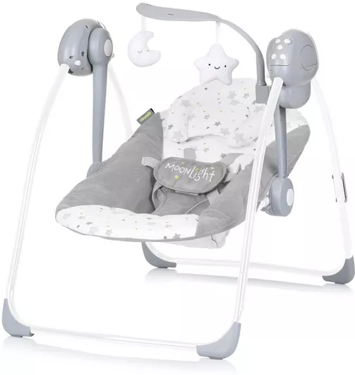 Relax Μωρού Chipolino Ηλεκτρικό Κούνια Moonlight Ash Grey με Μουσική 2 σε 1 για Παιδί έως 9kg