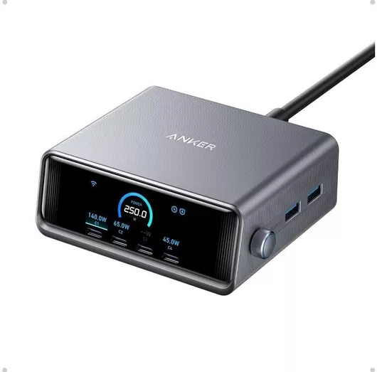 Anker Βάση Φόρτισης GaN με 2 Θύρες USB-A & 4 Θύρες USB-C 250W Γκρι Prime