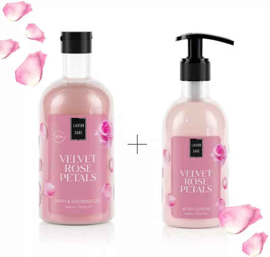 Σετ Περιποίησης Lavish Care Velvet Rose Petal για Ενυδάτωση & Καθαρισμό Σώματος 2τμχ.