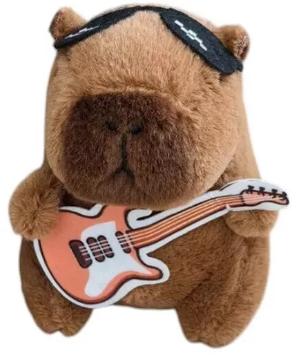 Μπρελόκ Λούτρινο Capybara 13cm Βελούδινο Κιθαρίστας 1440-1617-8-2