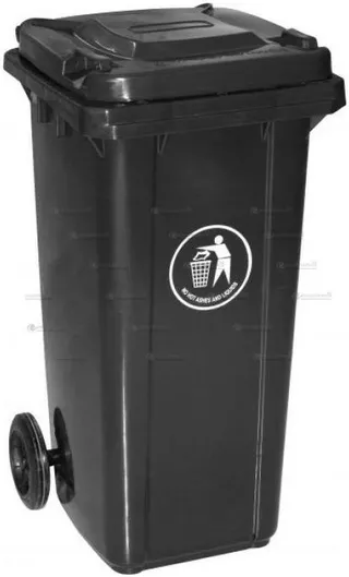 Κάδος Ανακύκλωσης Πλαστικός 120lt Μαύρος