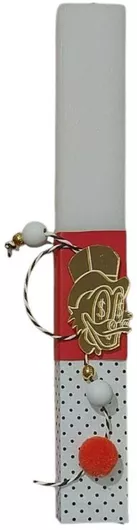 Πασχαλινή Λαμπάδα Στρογγυλή Χειροποίητη Κόκκινο