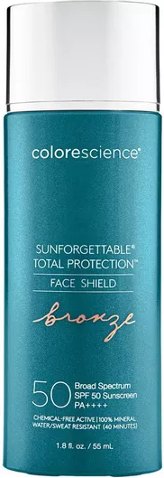 Colorescience Sunforgettable Total Protection Face Shield Mineral Mineral Αδιάβροχο Αντηλιακό Προσώπου SPF50 με Χρώμα Bronze 55ml